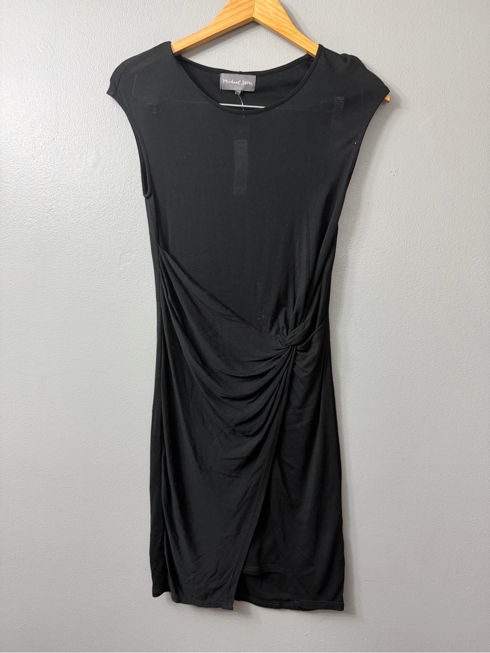 Michael Stars Black Twist-Detail Sleeveless Dress small